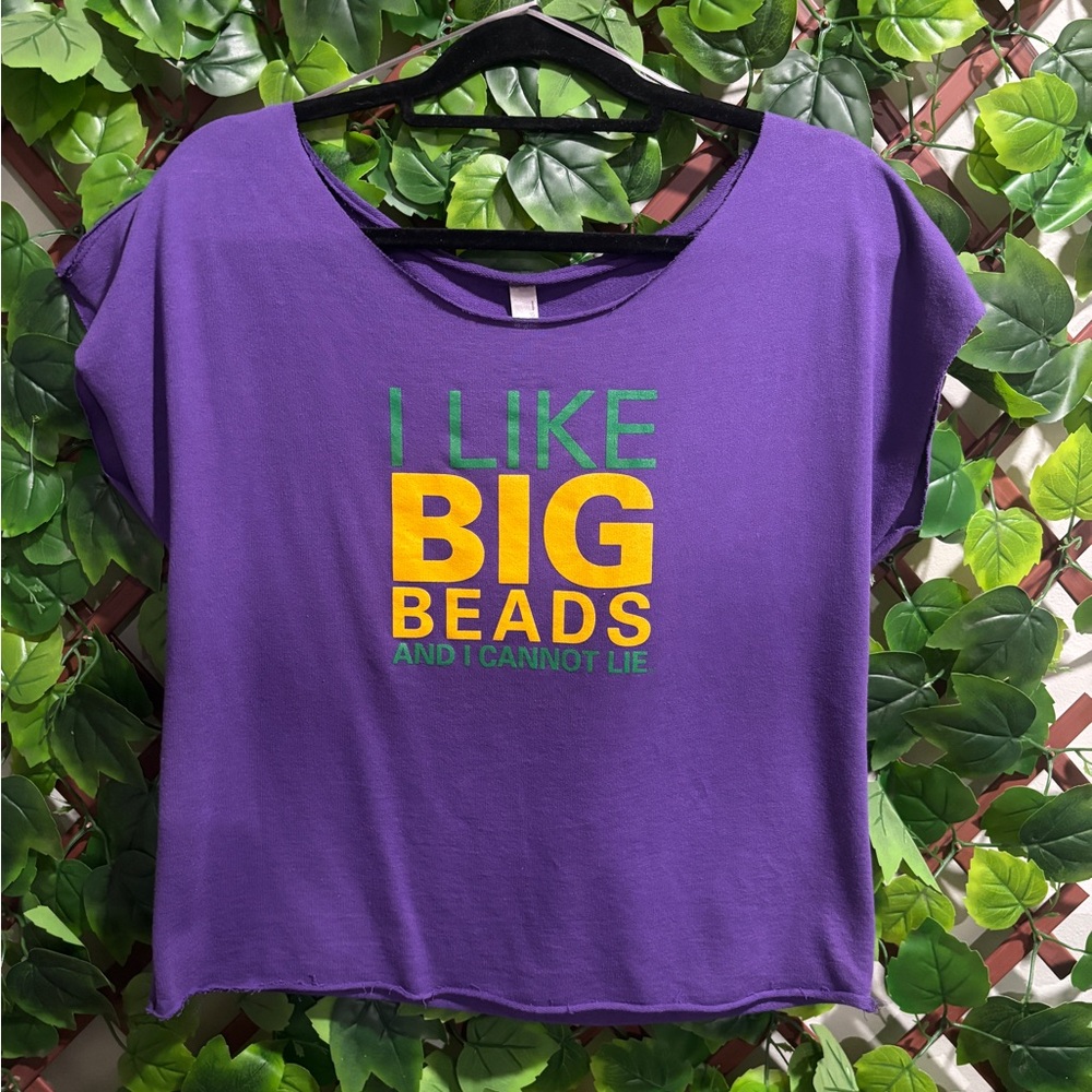 Next Level Apparel Purple Crop Top with Bold Graphic